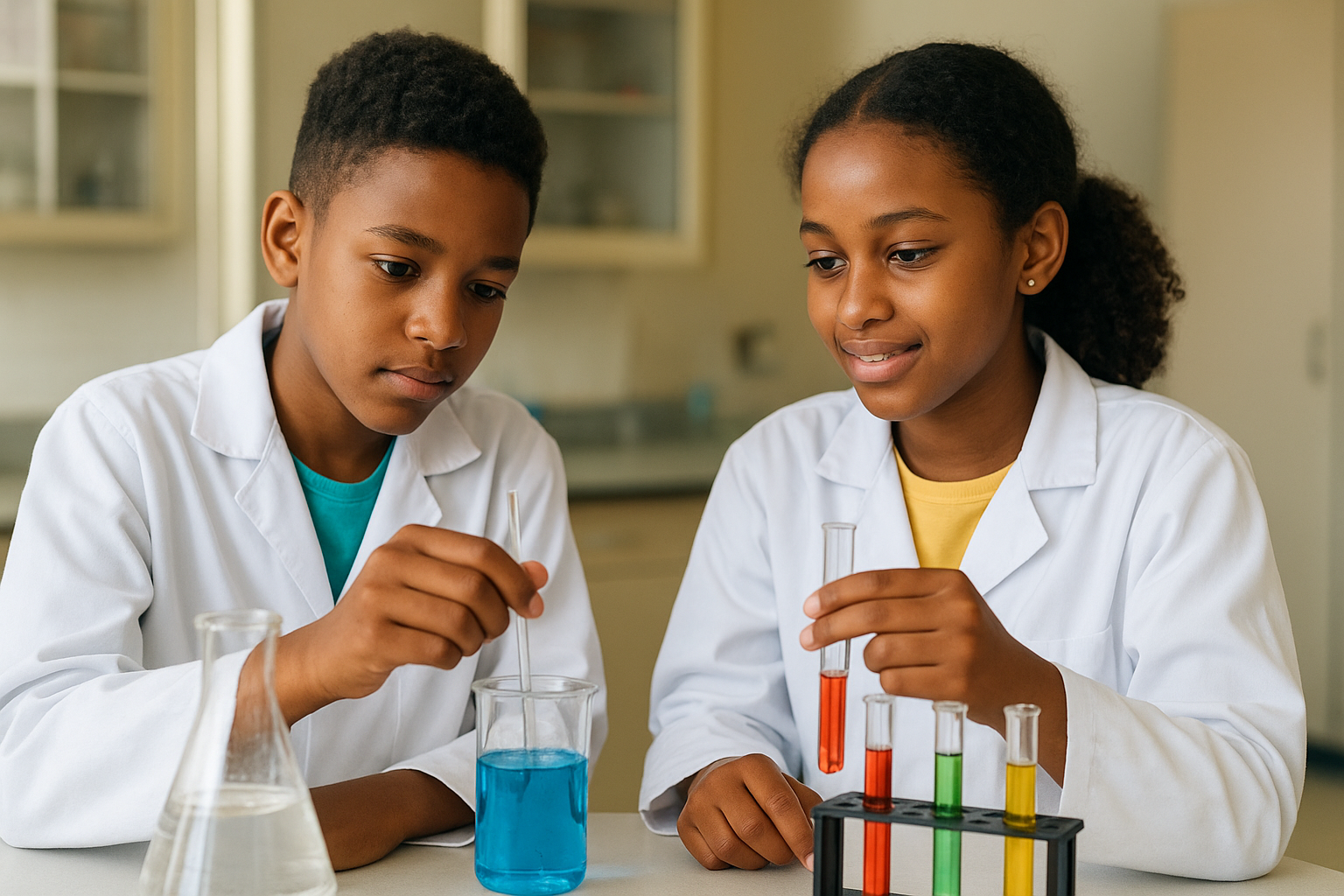 Students in science laboratory